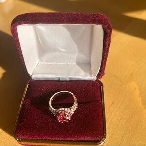 Elegant Gold and Pink Gemstone Ring